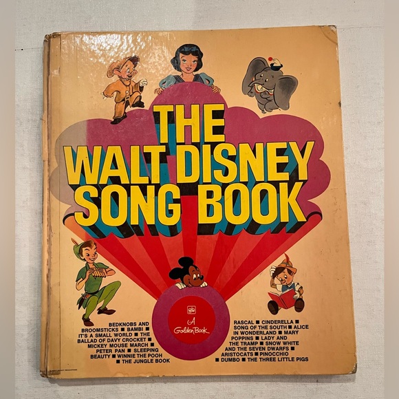 Vintage Other - Sold Vintage Walt Disney Music Song Book. Lyrics and note music. Hardback. Fair.